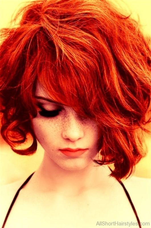 Red Short Layered Hairstyle