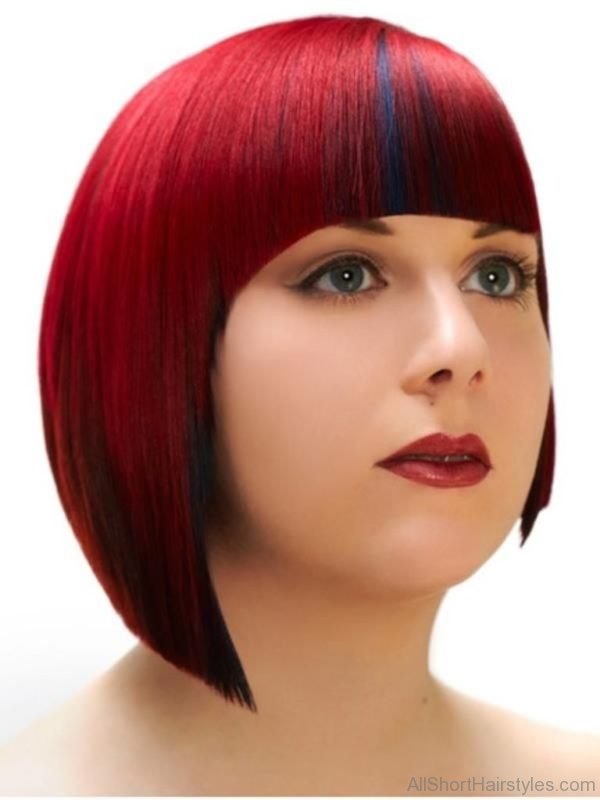 Red Stacked Bob Hairstyle