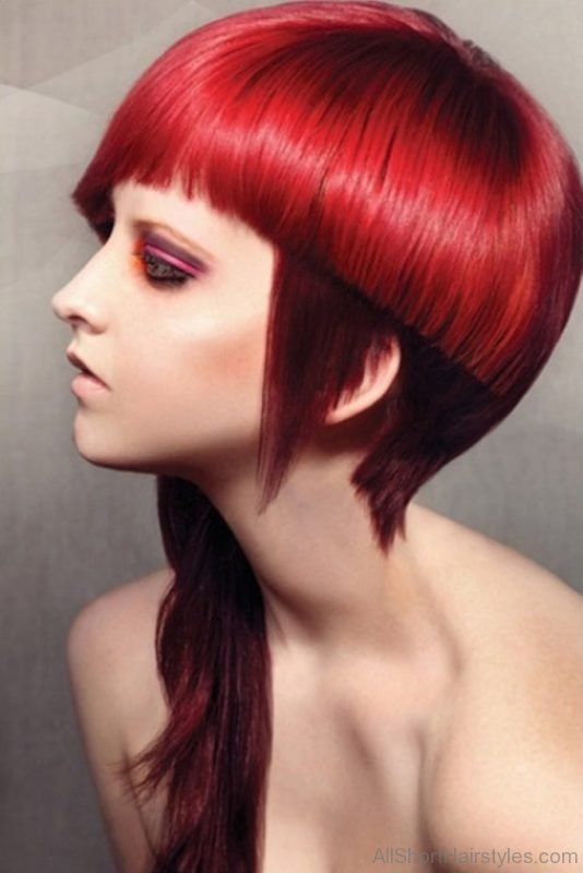 Red Stacked Haircut