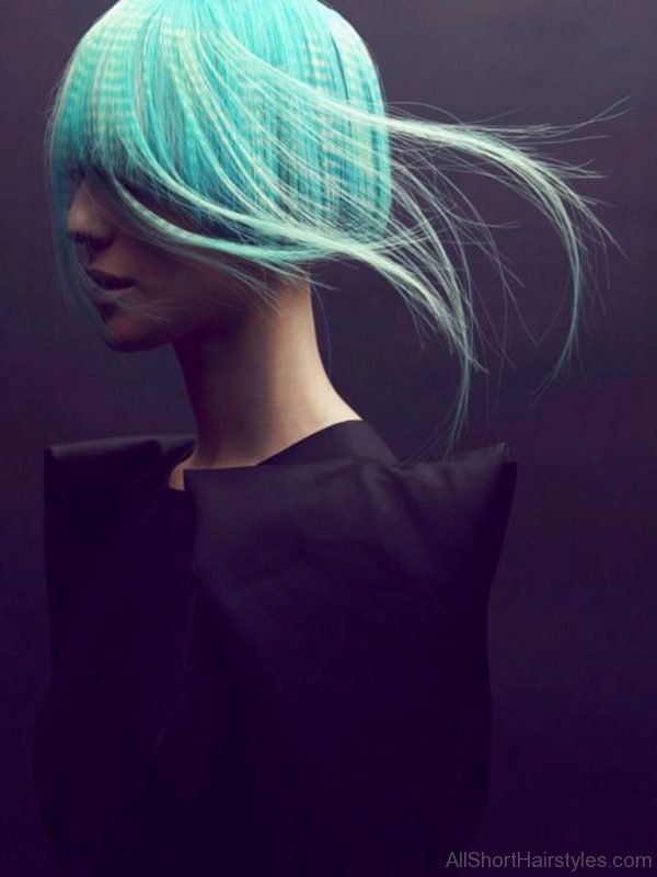 See Green Bangs Hairstyle 