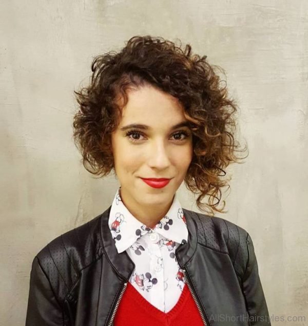Short Asymmetrical Curly Hairstyle