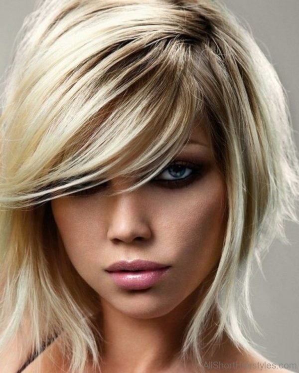 Short Bangs Side Swept Hairstyle