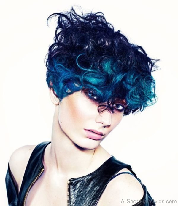 Funky Short Blue Hairstyle