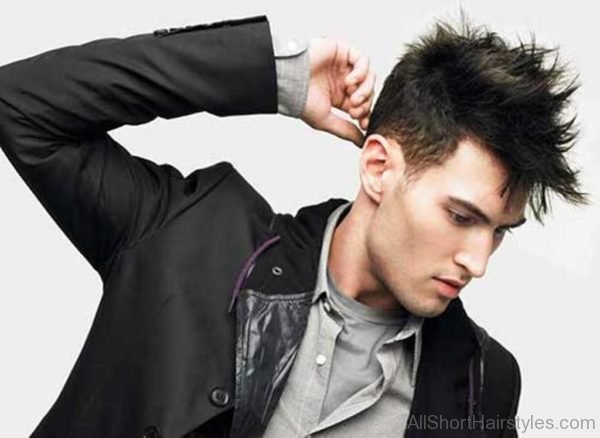 Short Dark Hairstyle with Spikes