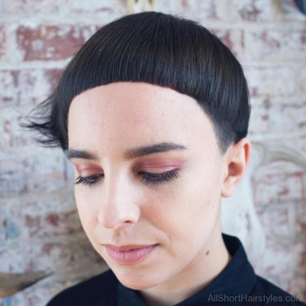 Short Fringed Bowl Hairstyle