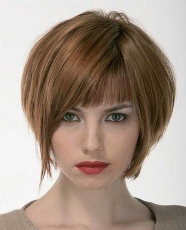 Short Inverted Bob Hairstyle with Bangs