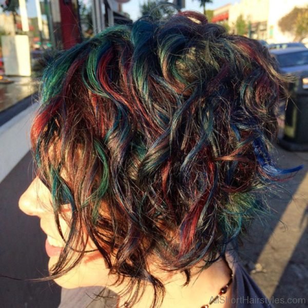 Short Multi Colored Spirals Hairstyle