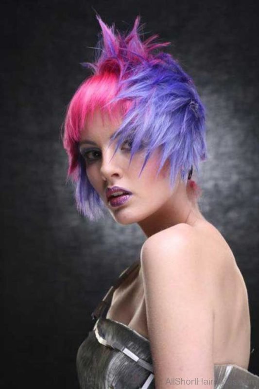 Short Pink Purple Hairstyle 