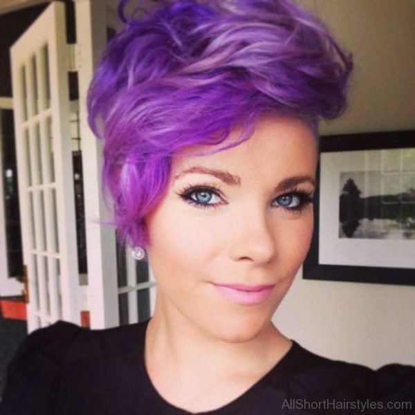 Short Purple Layered Hair