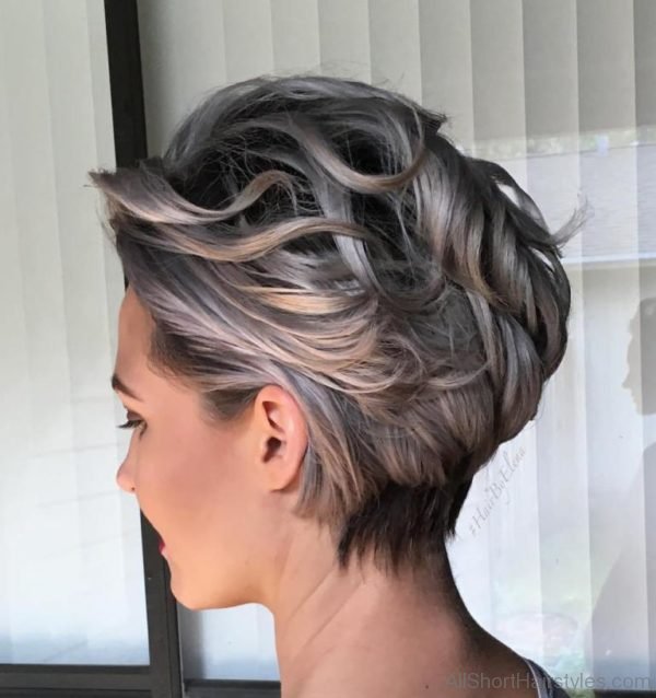 Short Silver Curls Hairstyle