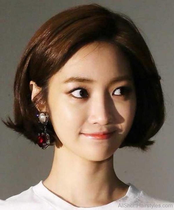 Short Thick Brown Bob Asian Hairstyle