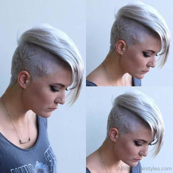 Short Undercut Hairstyle With Hair Tattoo