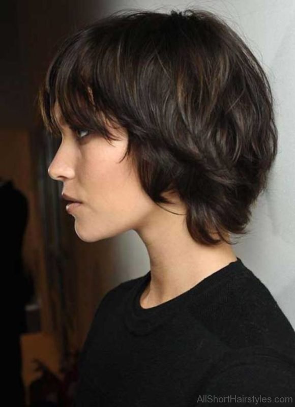 Short Wavy Bob with Bangs