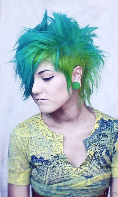 Spiky Green Hairstyle 