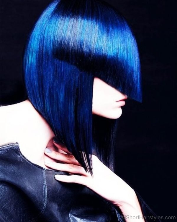 Straight Bob Blue Hairstyle