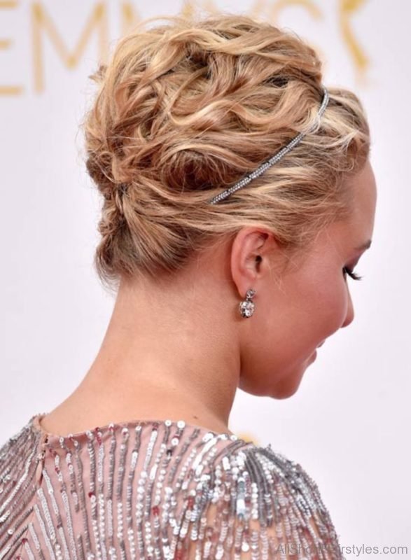 Textured Wavy Updo with Headband