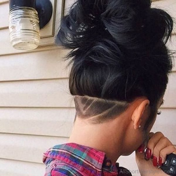 Undercut High Bun Hairstyle