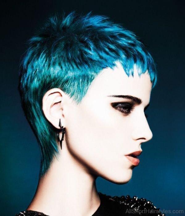 Blue Short Hairstyle 