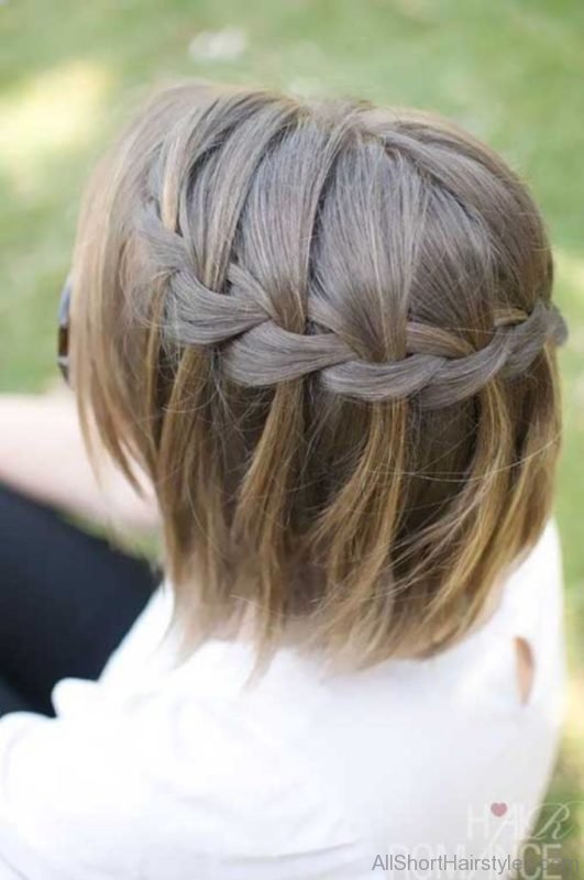 Waterfall Braid for Thin Bob Hair