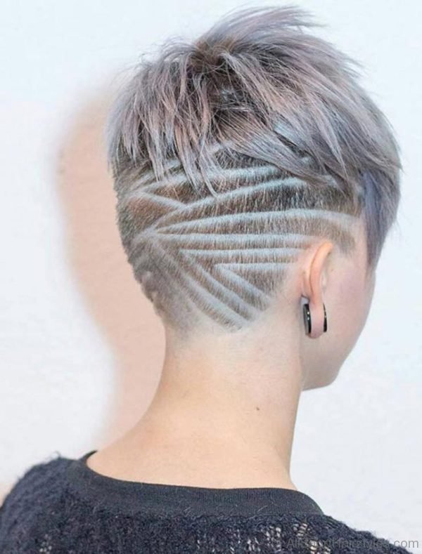 Women Short Undercut Hairstyles with Hair Tattoos