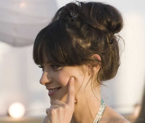 Zooey Deschanel Updo Hairstyle